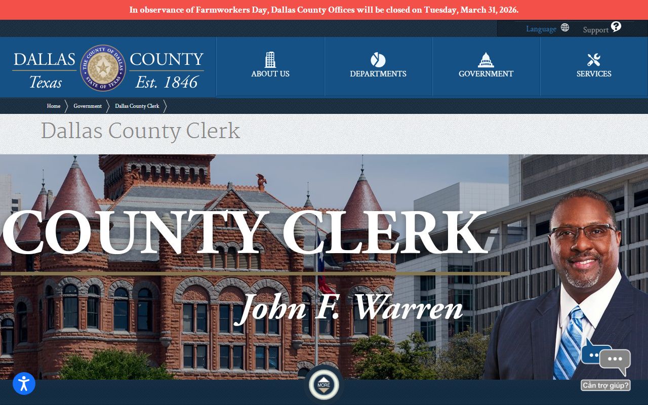 Dallas County genealogy records - County Clerk website