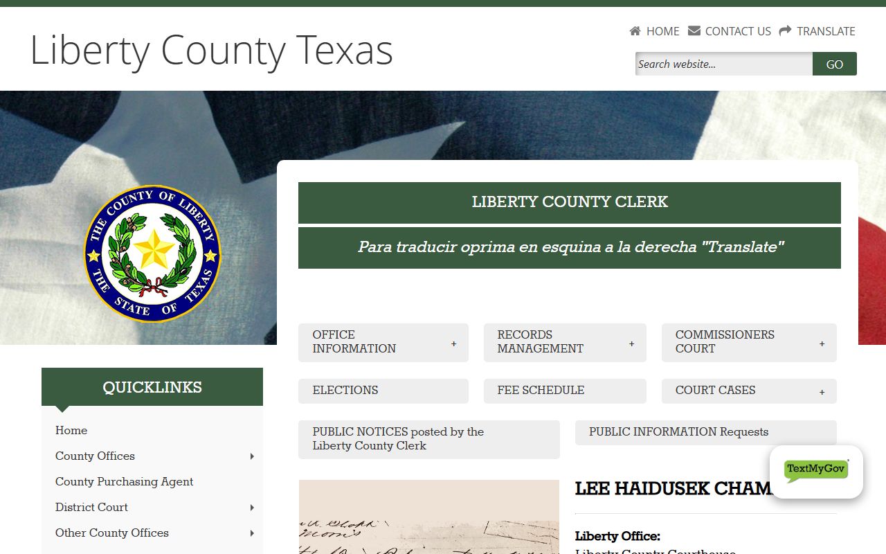Liberty County genealogy records - County Clerk