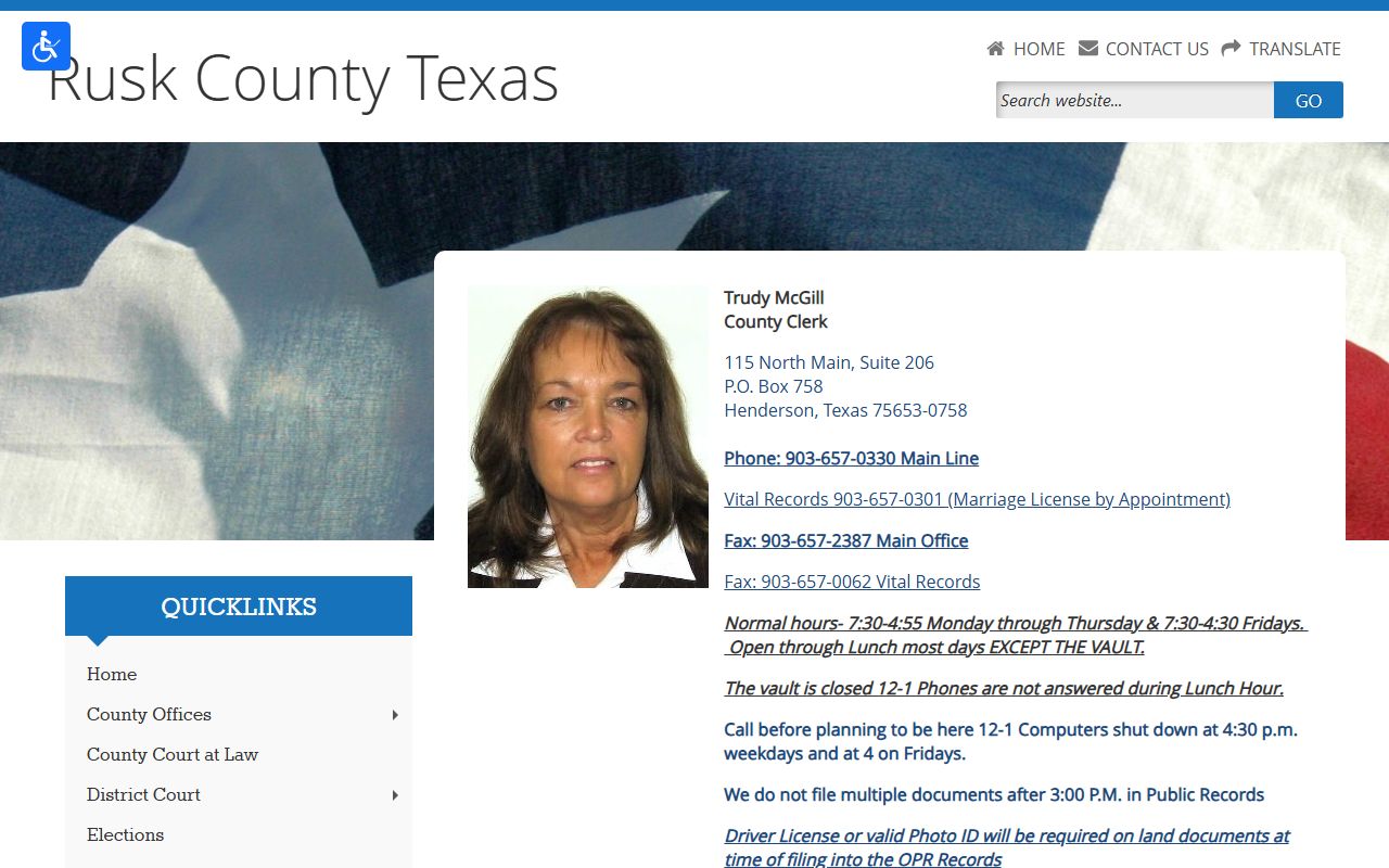 Rusk County genealogy records - County Clerk