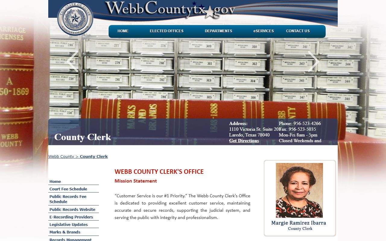 Webb County genealogy records - County Clerk